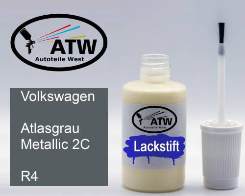 Volkswagen, Atlasgrau Metallic 2C, R4: 20ml Lackstift, von ATW Autoteile West.